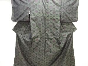 花亀甲模様織出し本場泥大島紬着物